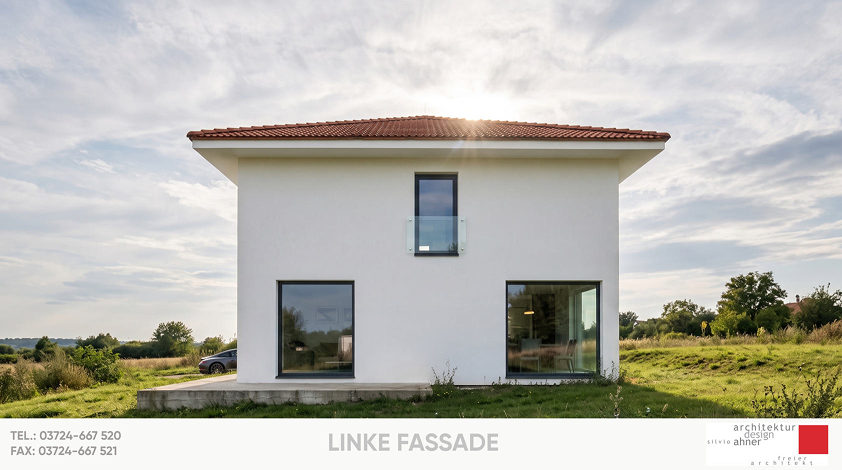 Linke Fassade — Foto des fertigen Gebäudes