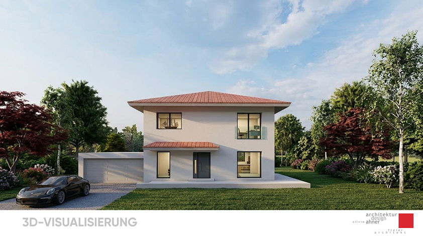 Hauptfassade — 3D-Visualisierung